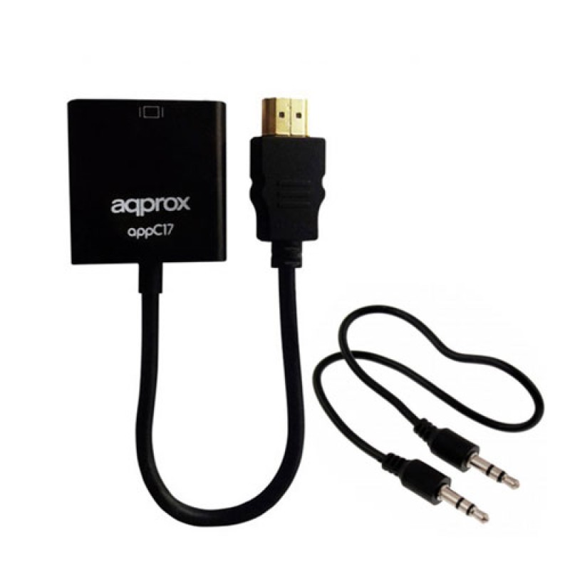 ADAPTADOR HDMI A VGA  CON AUDIO APPROX  APPC17