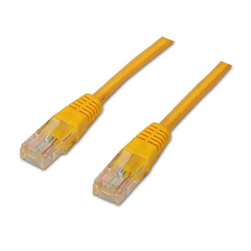 AISENS - CABLE DE RED LATIGUILLO RJ45 CAT.6 UTP AWG24, AMARILLO, 0.5M