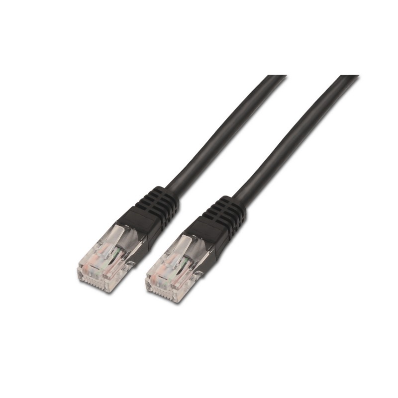 AISENS - CABLE DE RED LATIGUILLO RJ45 CAT.6 UTP AWG24, NEGRO, 0.5M