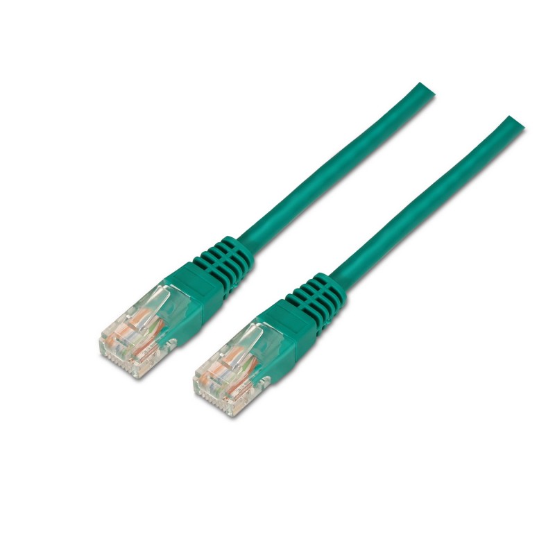 AISENS - CABLE DE RED LATIGUILLO RJ45 CAT.6 UTP AWG24, VERDE, 0.5M