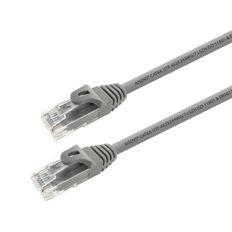 AISENS - CABLE DE RED LATIGUILLO RJ45 LSZH CAT.6A 500 MHZ UTP AWG24, GRIS, 25CM