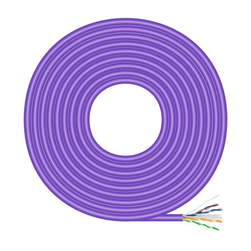 AISENS - CABLE DE RED RJ45 LSZH CAT.6 UTP RIGIDO AWG23 CCA (ALEACION), VIOLETA, 100M