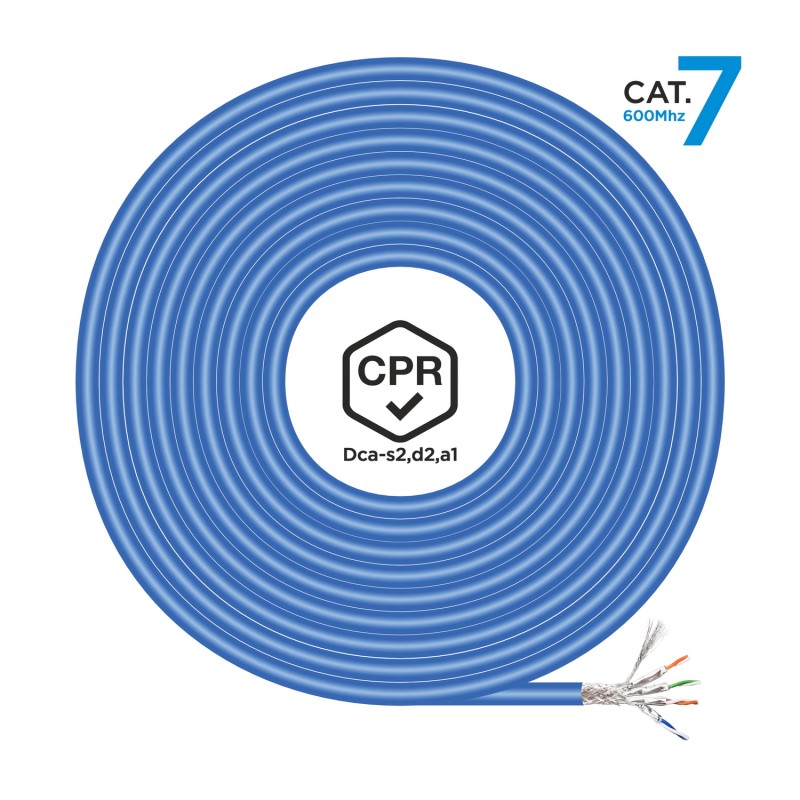 AISENS - CABLE DE RED RJ45 LSZH CPR Dca CAT.7 600 MHZ S/FTP AWG23, AZUL, 500M