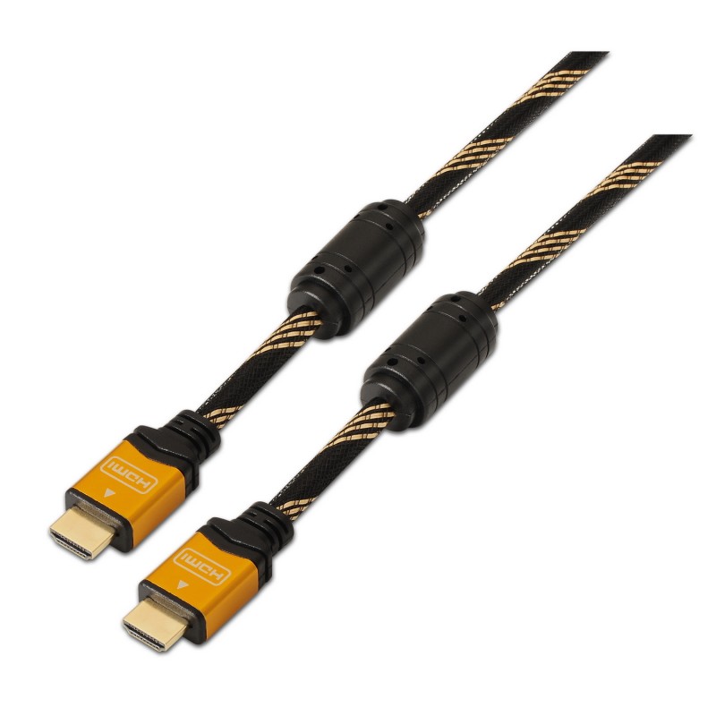 AISENS - CABLE HDMI ALTA VELOCIDAD / HEC CON FERRITA, A/M-A/M, ORO, 1.0M