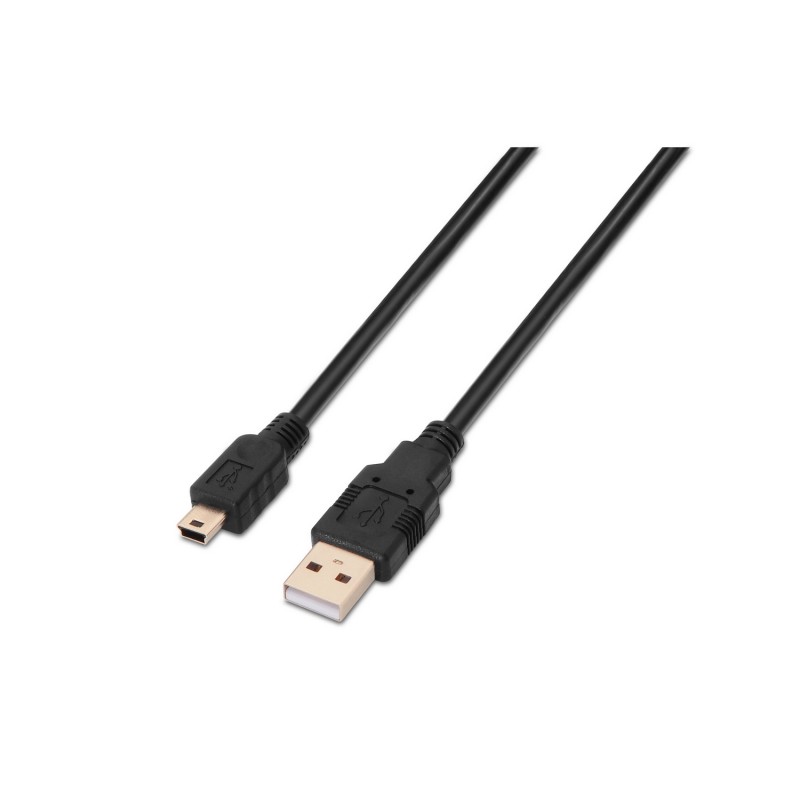 AISENS - CABLE USB 2.0, TIPO A/M-MINI B/M, NEGRO, 1.8M