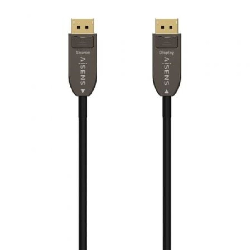 AISENS Cable DISPLAYPORT AOC V1.4 8K@60Hz 4K@120Hz 4:4:4 32.4Gbps, DP/M-DP/M, Negro, 15M