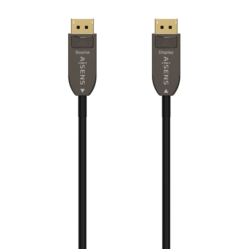 AISENS Cable DISPLAYPORT AOC V1.4 8K@60Hz 4K@120Hz 4:4:4 32.4Gbps, DP/M-DP/M, Negro, 30M