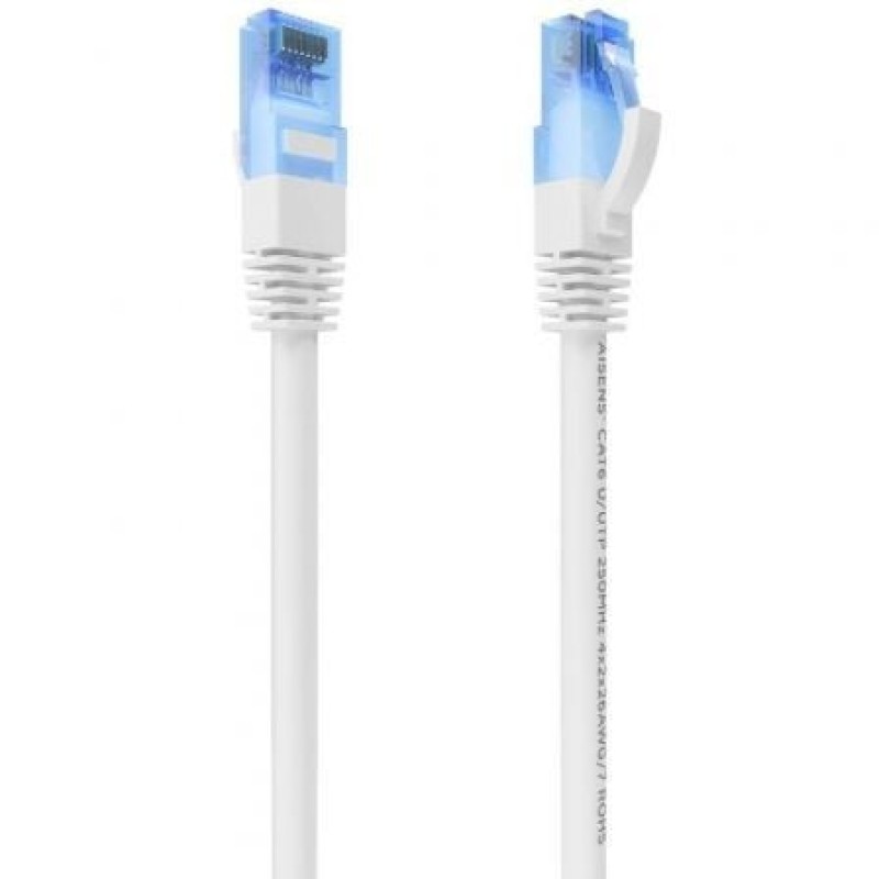AISENS Cable De Red Latiguillo RJ45 Cat.6 UTP AWG26 CCA, Blanco, 0.75 m