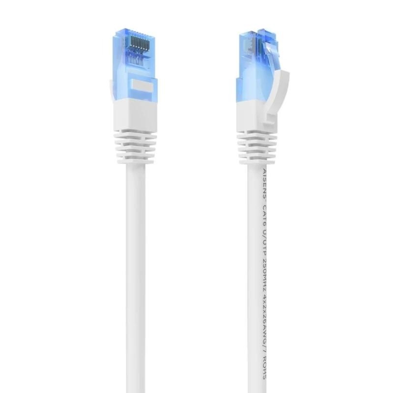 AISENS Cable De Red Latiguillo RJ45 Cat.6 UTP AWG26 CCA, Blanco, 7.5 m
