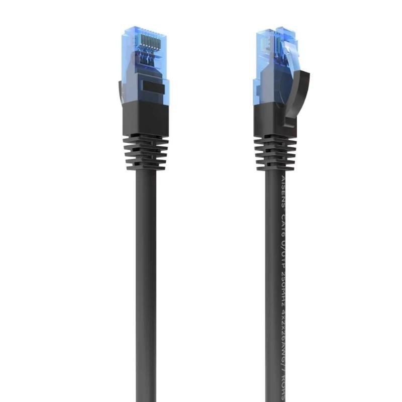 AISENS Cable De Red Latiguillo RJ45 Cat.6 UTP AWG26 CCA, Negro, 2.0 m