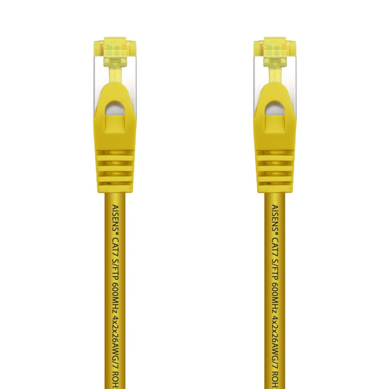 AISENS Cable De Red Latiguillo RJ45 LSZH Cat.7 600 MHz S/FTP PIMF AWG26, Amarillo, 0.5 m
