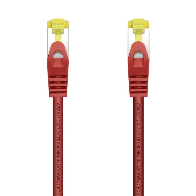 AISENS Cable De Red Latiguillo RJ45 LSZH Cat.7 600 MHz S/FTP PIMF AWG26, Rojo, 25 cm