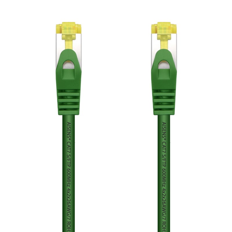 AISENS Cable De Red Latiguillo RJ45 LSZH Cat.7 600 MHz S/FTP PIMF AWG26, Verde, 0.5 m
