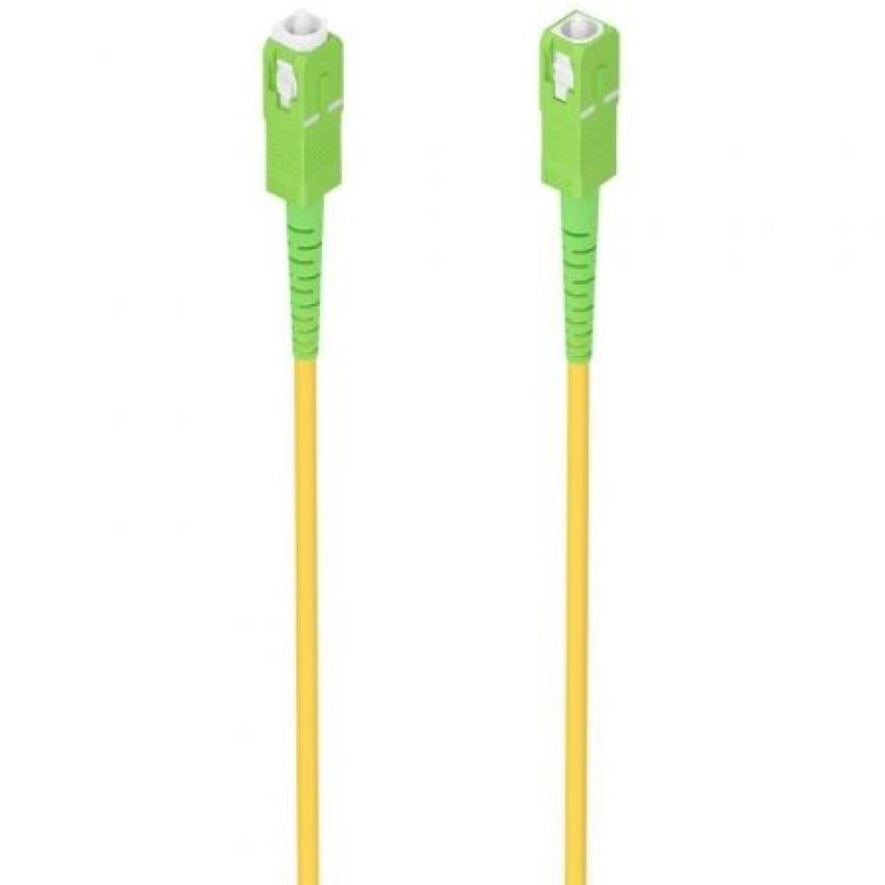 AISENS Cable Fibra Óptica Latiguillo G657A2 3.0 9/125 SMF Simplex CPR DCA LSZH, SC/APC-SC/APC, Amarillo, 5.0m
