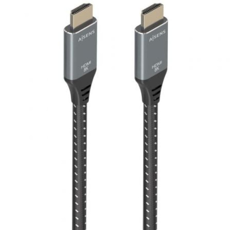AISENS Cable HDMI V2.1 ultra alta velocidad / HEC 8K@60Hz 48Gbps, A/M-A/M, Gris/Negro, 10m