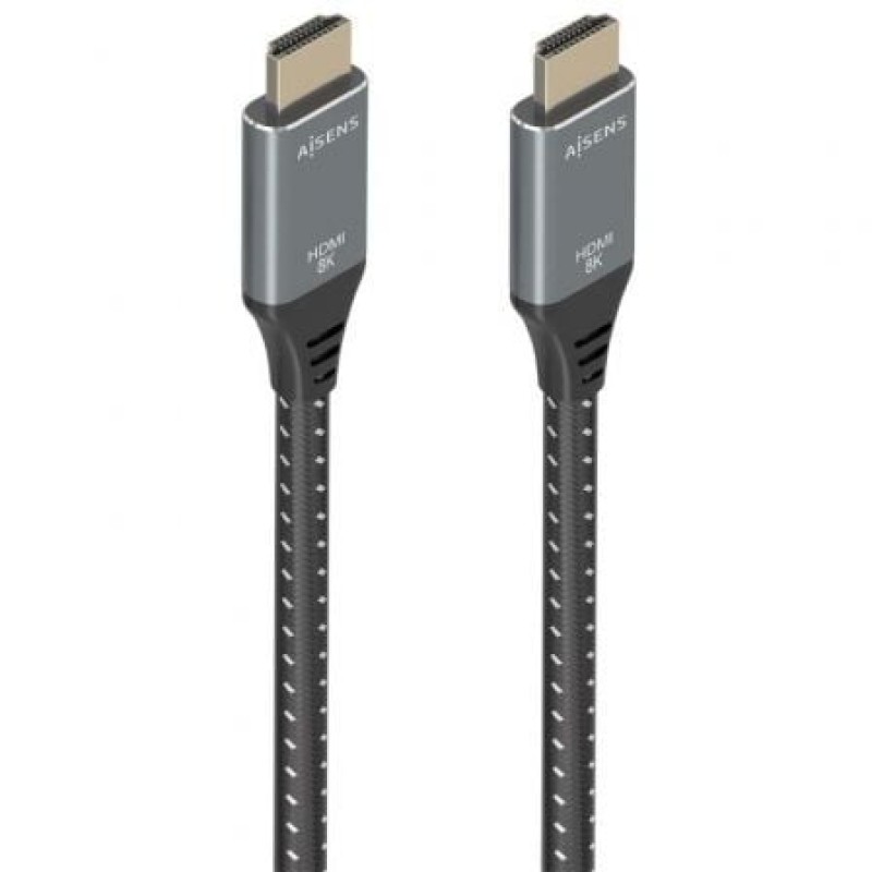 AISENS Cable HDMI V2.1 ultra alta velocidad / HEC 8K@60Hz 48Gbps, A/M-A/M, Gris/Negro, 5.0m