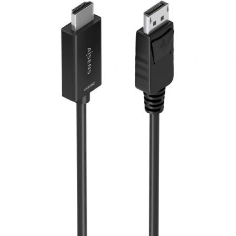 AISENS Cable conversor DisplayPort a HDMI 4K@60Hz, DP/M-HDMI/M, Negro, 2.0m