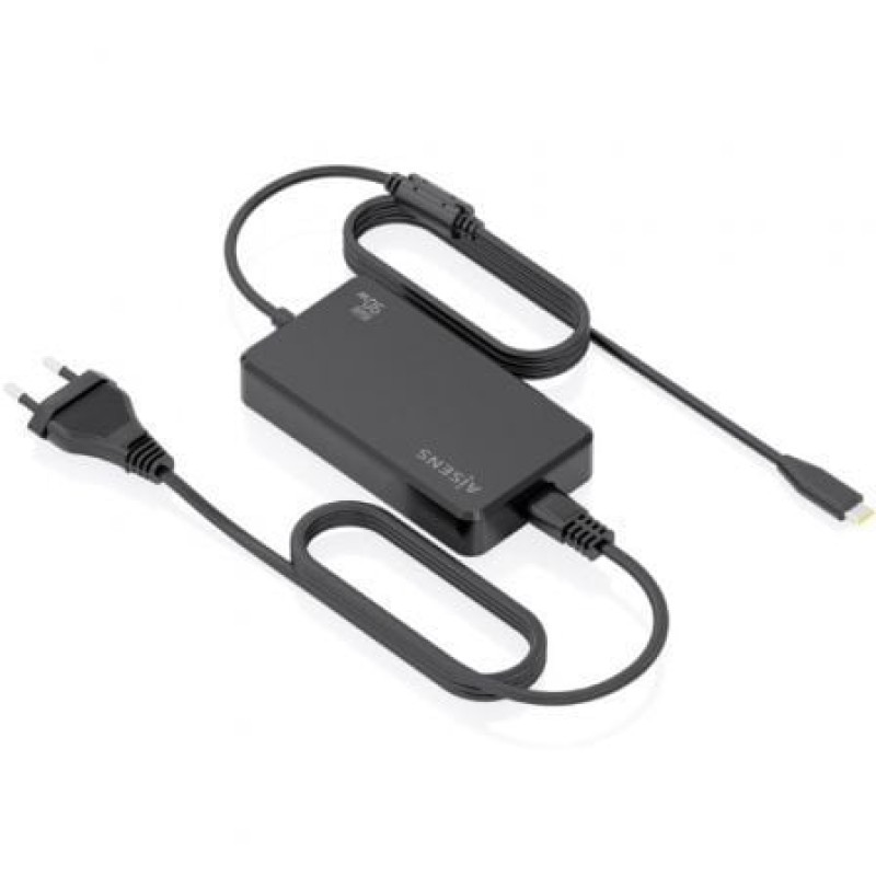 AISENS Cargador De Sobremesa GaN 90W PD3.0 1xUSB-C 1.8m, Negro