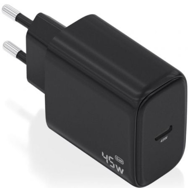 AISENS Cargador GaN 45W, 1xUSB-C PD3.0, Negro