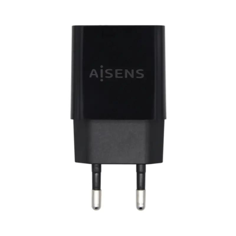 AISENS Cargador USB 10W alta eficiencia, 5V/2A, Negro