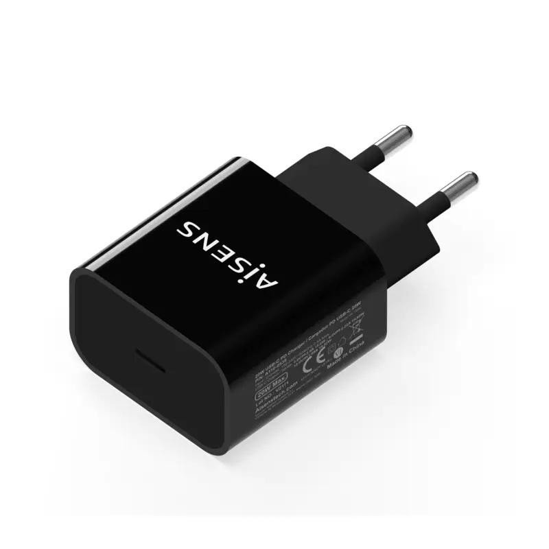 AISENS Cargador USB-C PD3.0 1 Puerto 1xUSB-C 20W, Negro