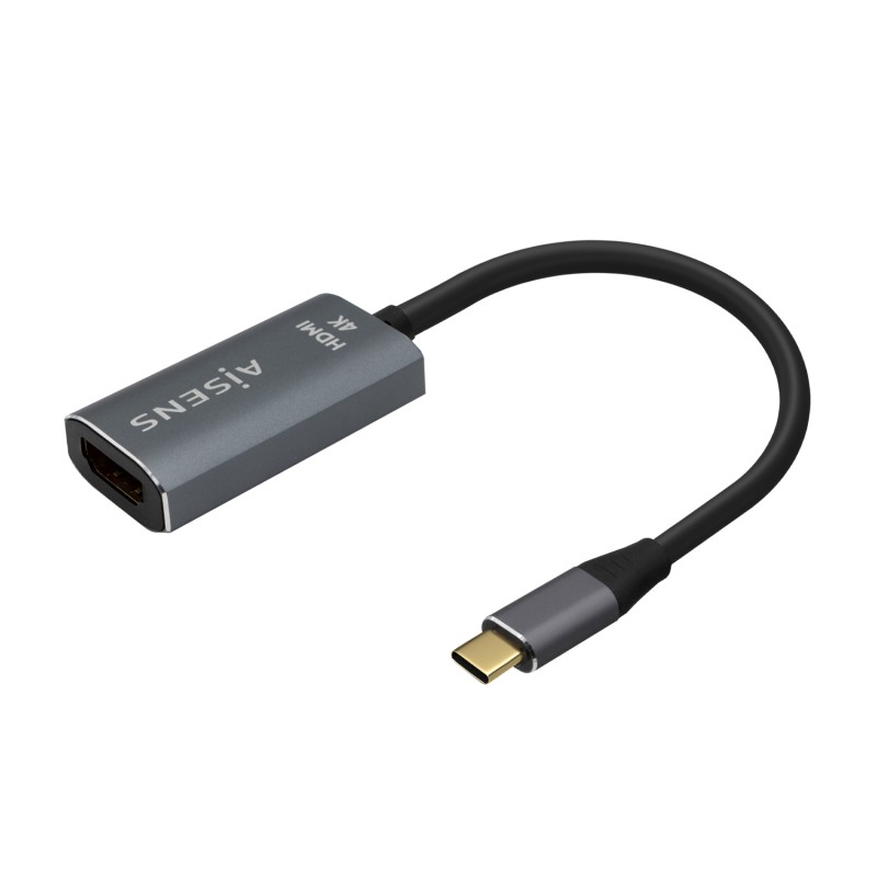 AISENS Conversor Aluminio USB-C a HDMI 4K@60Hz, USB-C/M-HDMI/H, Gris, 15cm