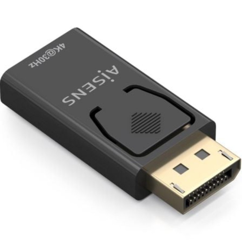 AISENS Conversor Displayport A HDMI 4K@30Hz, DP/M-HDMI/H, Negro