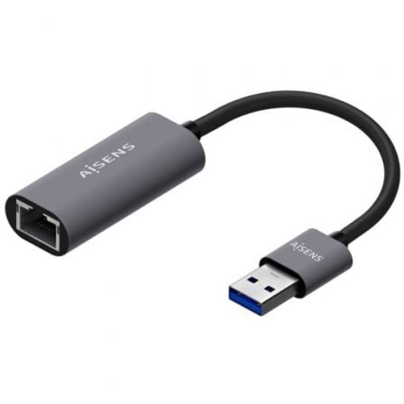 AISENS Conversor USB 3.0 A Ethernet Gigabit 10/100/1000 Mbps, Gris, 15cm