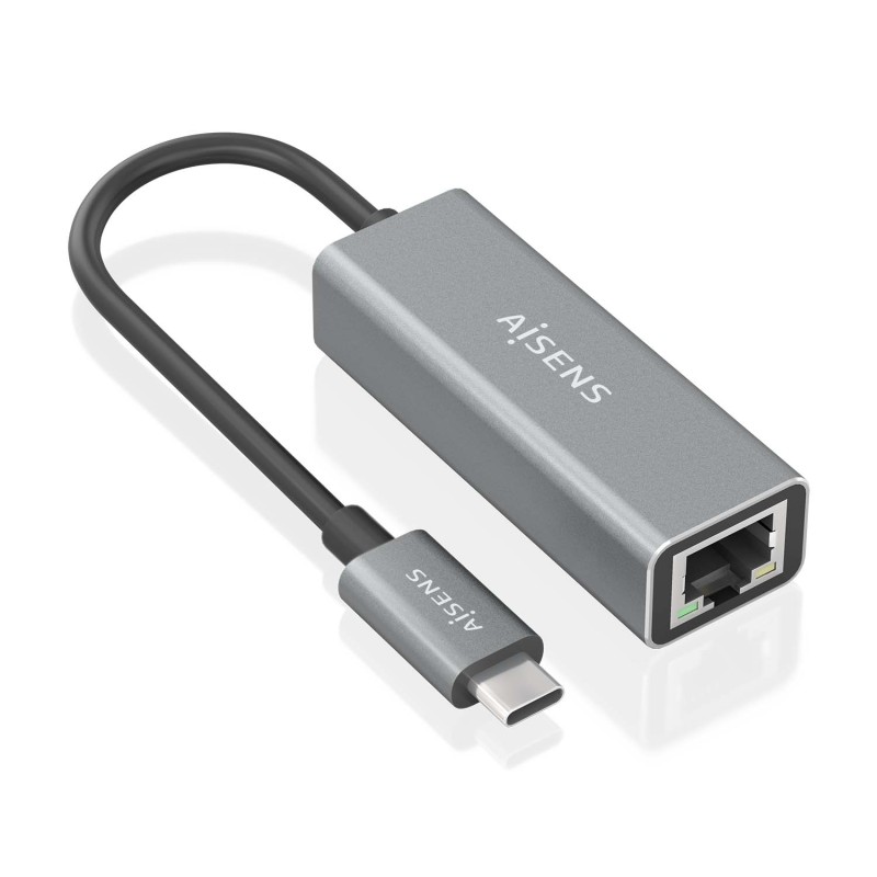 AISENS Conversor USB3.1 Gen1 USB-C a ethernet Gigabit 10/100/1000 Mbps, Gris, 15cm