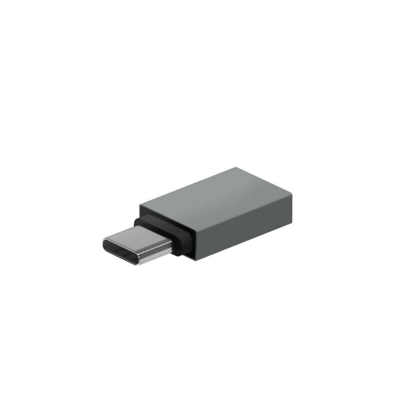 AISENS Mini Adaptador Aluminio USB 3.2 Gen1 3A, Tipo USB-C/M-A/H, Gris