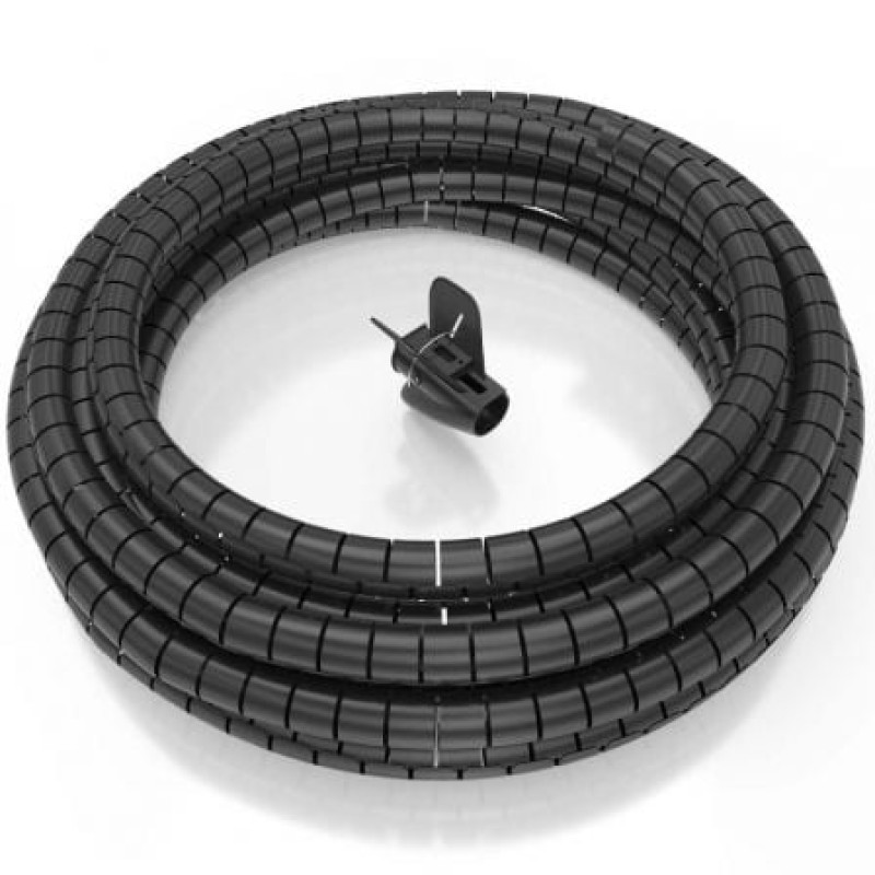 AISENS Organizador de cable en espiral 25mm, Negro, 10.0m