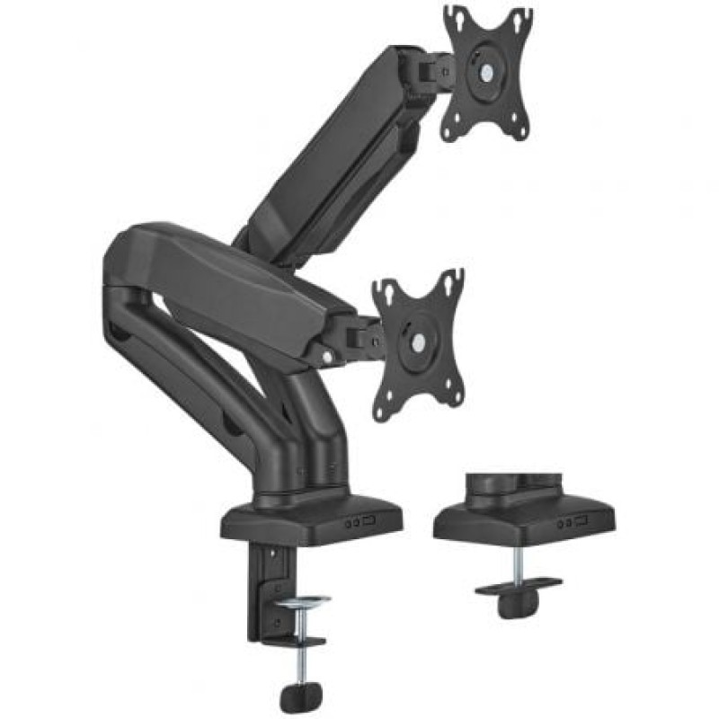 AISENS Soporte De Mesa Pro Contrapeso Giratorio E Inclinable Para Monitor/TV 9kg (3 Pivotes, 2 Brazos) De 17-32, Negro