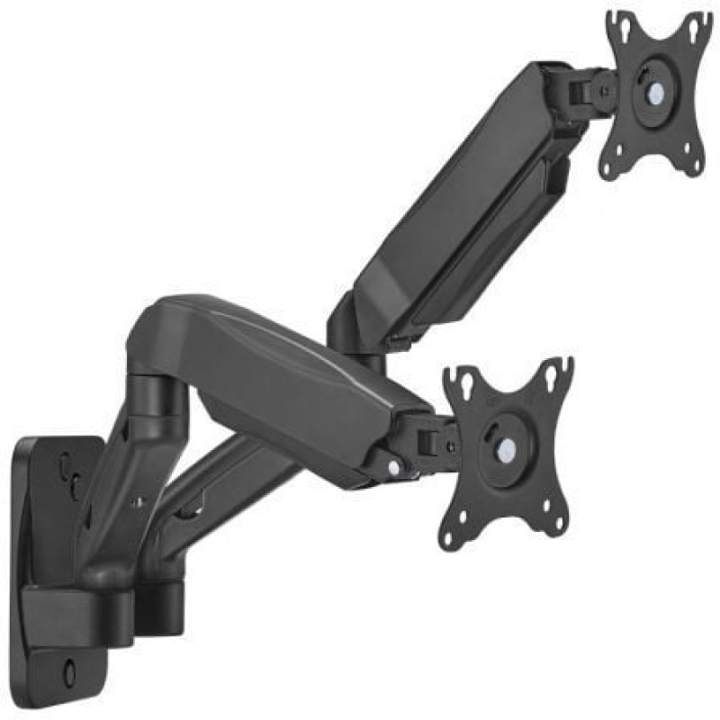 AISENS Soporte De Pared Pro Contrapeso Giratorio E Inclinable Para Monitor/tv 9kg (3 Pivotes, 2 Brazos) De 17-32, Negro