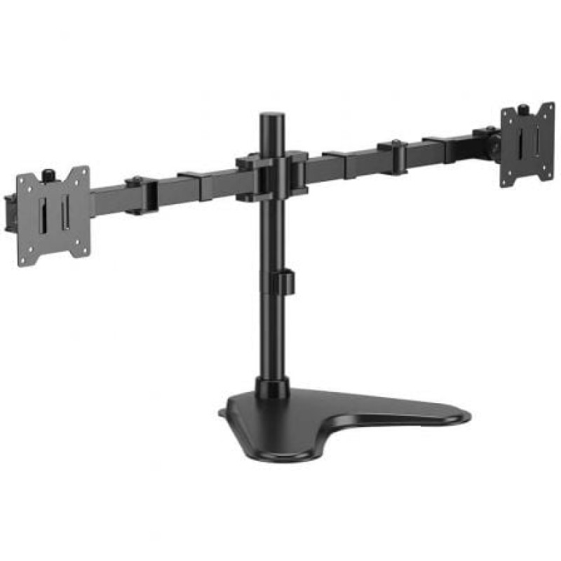 AISENS Soporte de Mesa Con Peana Eco Giratorio e Inclinable para Monitor/TV 20kg (3 Pivotes, 2 Brazos) de 17"-35", Negro