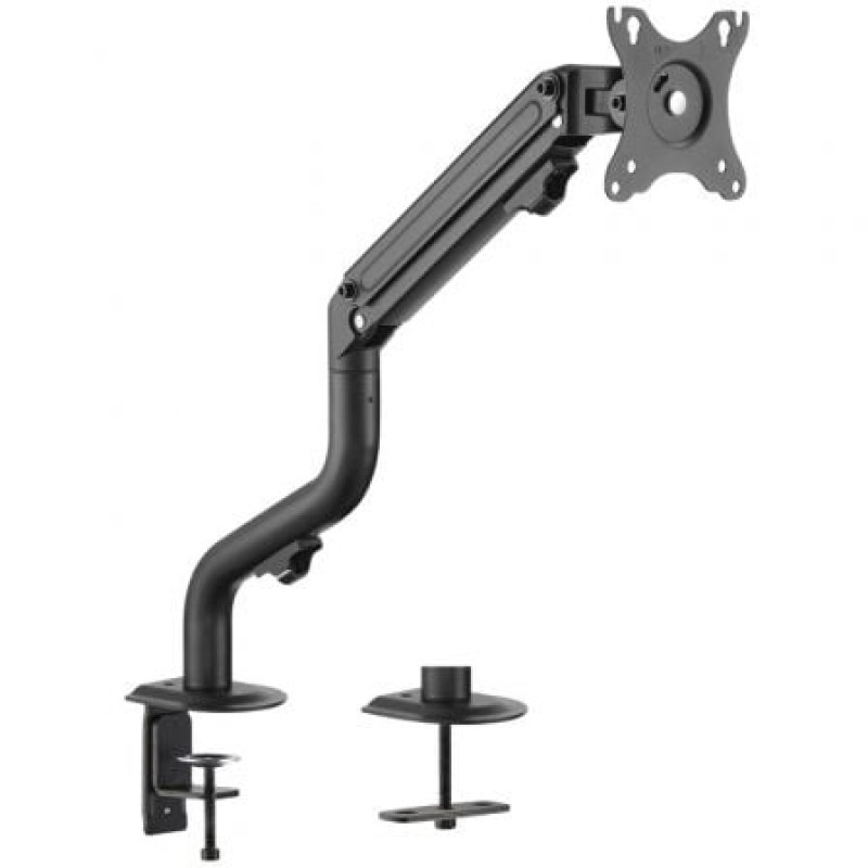 AISENS Soporte de Mesa ECO Contrapeso Giratorio e Inclinable para Monitor/TV 8Kg (3 Pivotes, 1 Brazo) de 17-32, Negro
