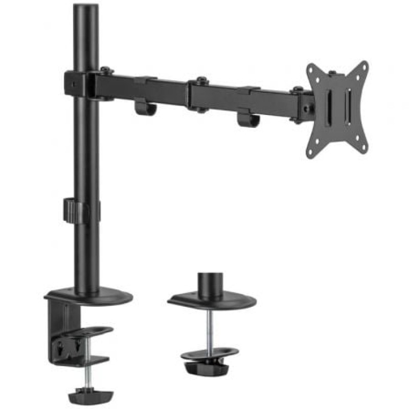 AISENS Soporte de Mesa ECO Giratorio e Inclinable para Monitor/TV 9Kg (3 Pivotes, 1 Brazo) de 17-32, Negro