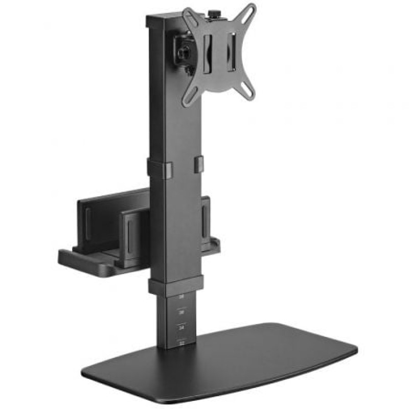 AISENS Soporte de Mesa ECO Giratorio e Inclinable para Monitor/TV y Mini PC 8Kg de 17-32, Negro