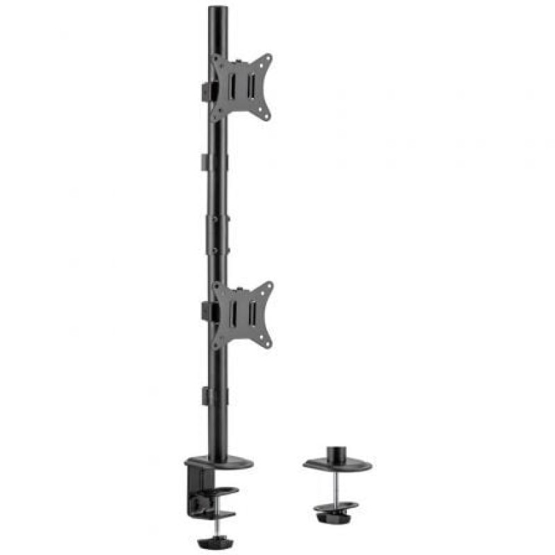 AISENS Soporte de mesa eco giratorio e inclinable para 2 Monitor/TV 9kg de 17-32, Negro