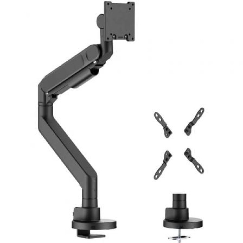 AISENS Soporte de mesa pro contrapeso giratorio e inclinable para monitor/TV 27kg (3 pivotes, 1 brazo) de 24-57, Negro