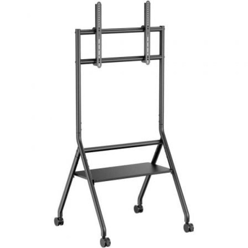 AISENS Soporte de suelo eco con rueda, 1 bandeja para pantalla interactiva/TV 80kg de 37-86, Negro