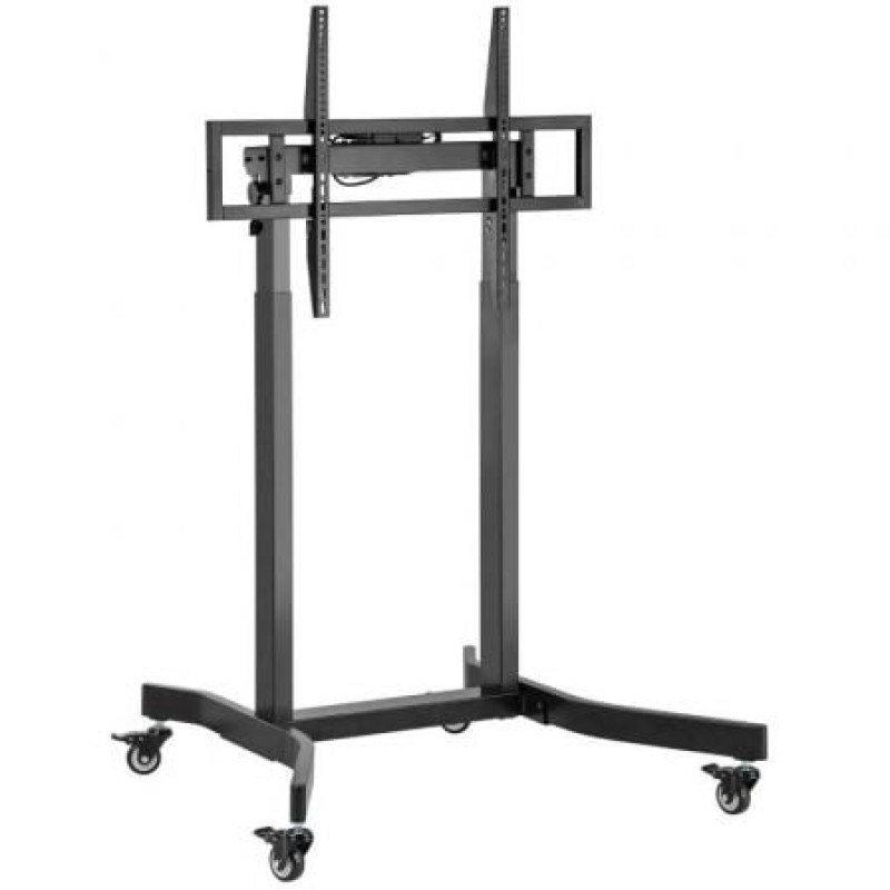 AISENS Soporte de suelo motorizado pro con ruedas para monitor/TV 120kg de 55-100, Negro