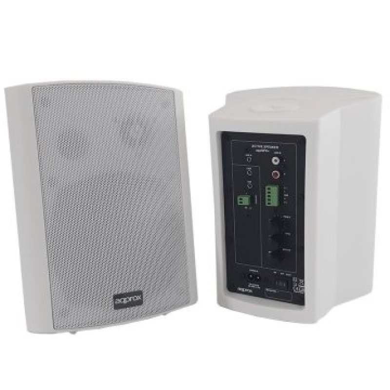 ALTAVOCES 2.0 AUTOAMPLIFICADOS APPROX COLOR BLANCO 30W POR CANAL INPUT 2xRCA 1xJACK 1x5 pin BT