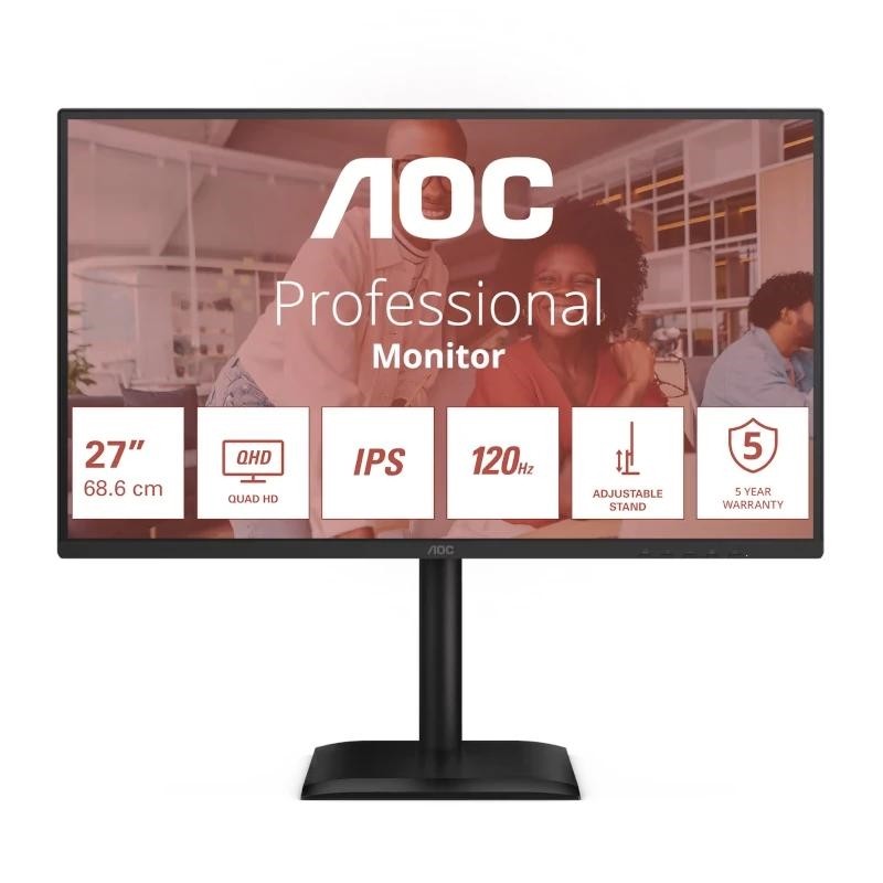 AOC E4 Q27E4U pantalla para PC 68,6 cm (27") 2560 x 1440 Pixeles Quad HD LED Negro