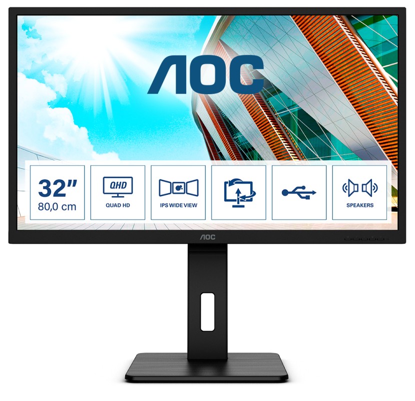 AOC P2 Q32P2 pantalla para PC 80 cm (31.5") 2560 x 1440 Pixeles 2K Ultra HD LED Negro