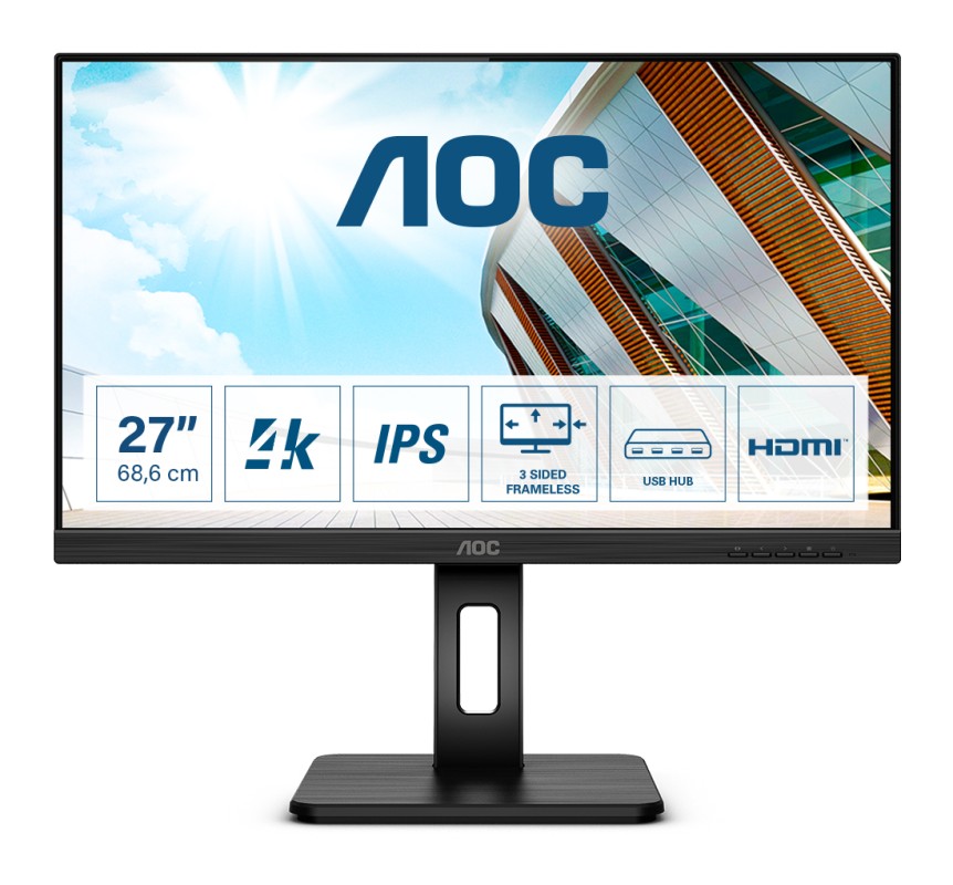 AOC P2 U27P2 LED display 68,6 cm (27") 3840 x 2160 Pixeles 4K Ultra HD Negro