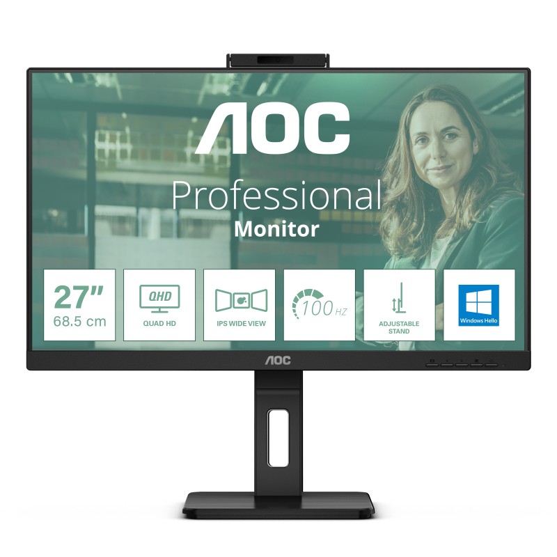 AOC Q27P3CW pantalla para PC 68,6 cm (27") 2560 x 1440 Pixeles Quad HD LED Negro