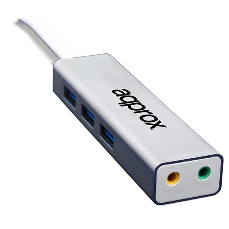 APPROX TARJETA SONIDO USB 5.1 + HUB USB 3.0 3xUSB3.0/AUDIO ENTRADA Y SALIDA