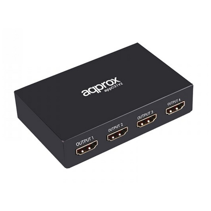 APPROX SPLITTER HDMI (1IN 4OUT) RESOLUCIONES 4K  SOPORTA HASTA 15M Y SALIDA 25M APPC31V2