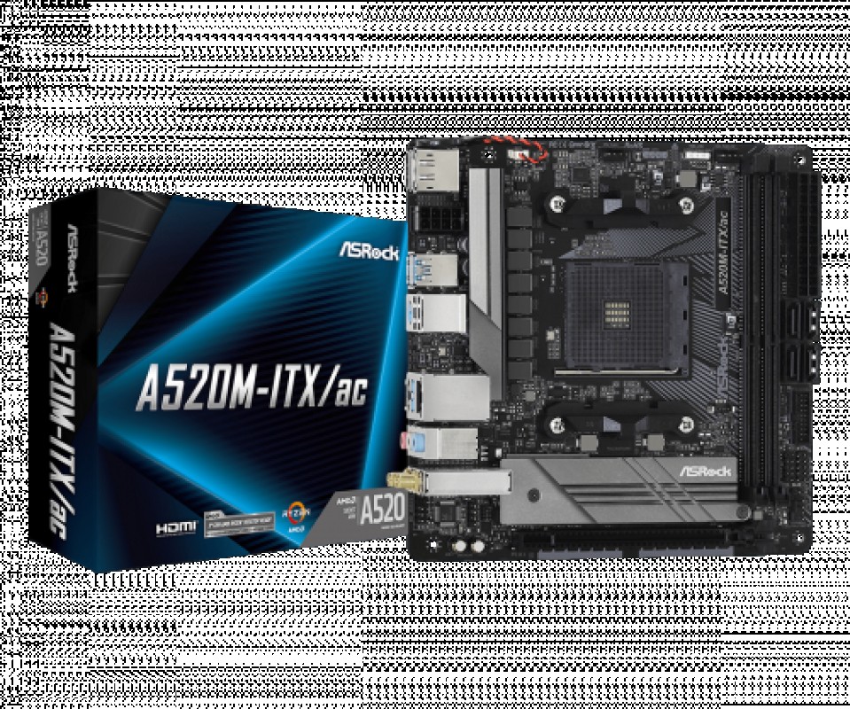 ASRock Mainboard A520M-ITX/ac - Mini-ITX - Socket AM4 - AMD A520