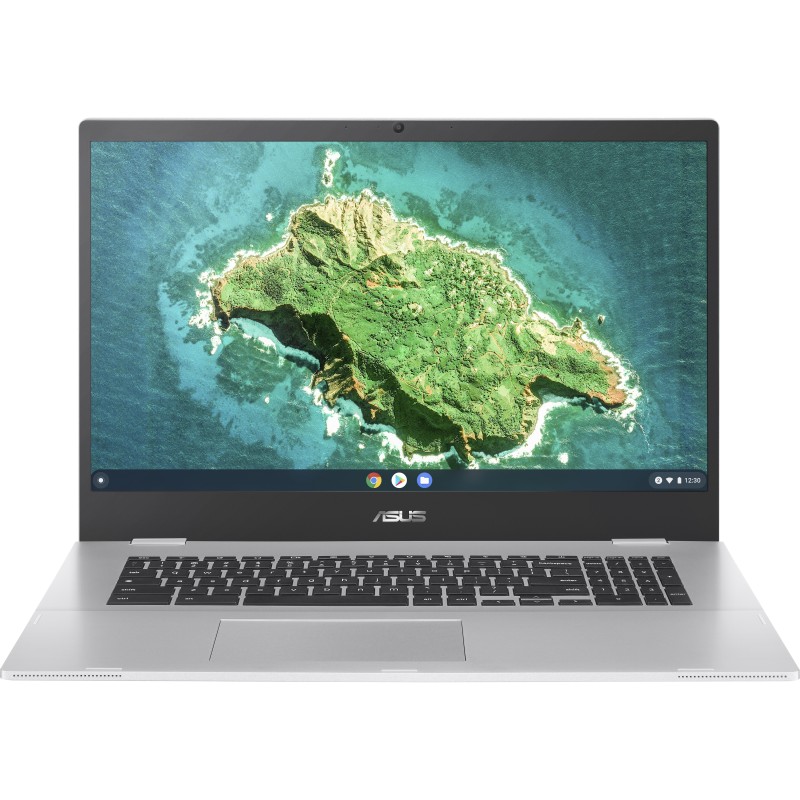 ASUS Chromebook CX1 CX1700CKA-BX0079 - Portátil 17.3" HD+ (Celeron N4500, 8GB RAM, 64GB eMMC, UHD Graphics, Chrome OS) Plata Transparente - Teclado Q